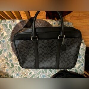 Coach Black and Gray Signature Briefcase
